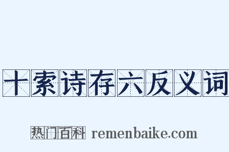 十索诗存六反义词是什么意思的图片